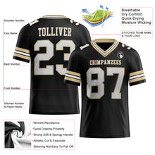 Загрузить изображение в средство просмотра галереи, Custom Black White-Vegas Gold Authentic Football Jersey