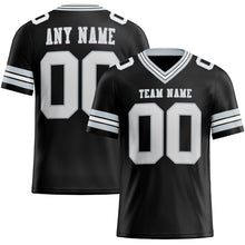 Загрузить изображение в средство просмотра галереи, Custom Black White-Silver Authentic Football Jersey