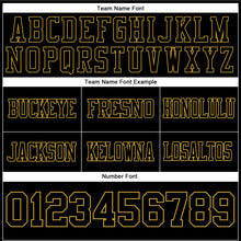 Load image into Gallery viewer, Custom Black Old Gold-Red Authentic Football Jersey