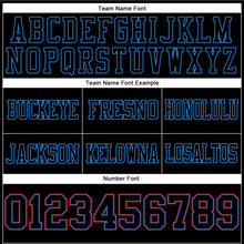 Load image into Gallery viewer, Custom Black Powder Blue-Red Authentic Football Jersey