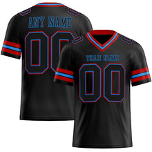 Load image into Gallery viewer, Custom Black Powder Blue-Red Authentic Football Jersey