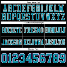 Load image into Gallery viewer, Custom Black Teal-Purple Authentic Football Jersey