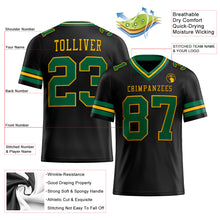 Laden Sie das Bild in den Galerie-Viewer, Custom Black Kelly Green-Gold Authentic Football Jersey