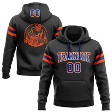Charger l'image dans la galerie, Custom Stitched Black Royal-Orange Football Pullover Sweatshirt Hoodie