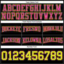 Загрузить изображение в средство просмотра галереи, Custom Stitched Black Neon Yellow-Pink Football Pullover Sweatshirt Hoodie