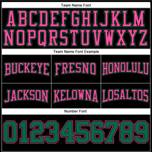 Laden Sie das Bild in den Galerie-Viewer, Custom Stitched Black Kelly Green-Pink Football Pullover Sweatshirt Hoodie