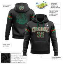 Laden Sie das Bild in den Galerie-Viewer, Custom Stitched Black Kelly Green-Orange Football Pullover Sweatshirt Hoodie