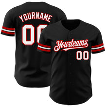 Загрузить изображение в средство просмотра галереи, Custom Black White-Red Authentic Baseball Jersey
