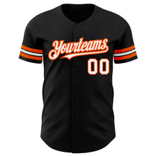 Загрузить изображение в средство просмотра галереи, Custom Black White-Orange Authentic Baseball Jersey