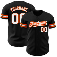 Загрузить изображение в средство просмотра галереи, Custom Black White-Orange Authentic Baseball Jersey