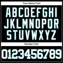 Charger l'image dans la galerie, Custom Black White-Teal Authentic Baseball Jersey