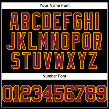 Load image into Gallery viewer, Custom Black Crimson-Gold Authentic Baseball Jersey