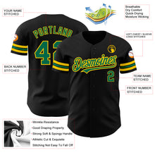 Загрузить изображение в средство просмотра галереи, Custom Black Kelly Green-Yellow Authentic Baseball Jersey