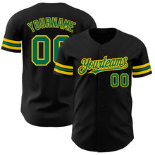 Загрузить изображение в средство просмотра галереи, Custom Black Kelly Green-Yellow Authentic Baseball Jersey