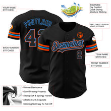 Загрузить изображение в средство просмотра галереи, Custom Black Electric Blue-Orange Authentic Baseball Jersey