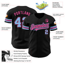 Charger l'image dans la galerie, Custom Black Light Blue-Pink Authentic Baseball Jersey