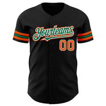 Загрузить изображение в средство просмотра галереи, Custom Black Orange-Kelly Green Authentic Baseball Jersey