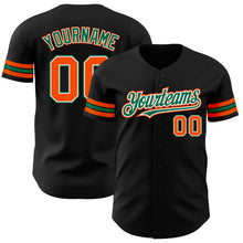 Загрузить изображение в средство просмотра галереи, Custom Black Orange-Kelly Green Authentic Baseball Jersey