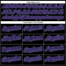 Load image into Gallery viewer, Custom Black Purple-Light Blue Authentic Baseball Jersey