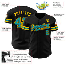 Load image into Gallery viewer, Custom Black Teal-Yellow Authentic Baseball Jersey