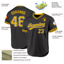 Charger l'image dans la galerie, Custom Black Gold-White Authentic Throwback Baseball Jersey