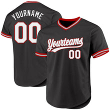 Charger l'image dans la galerie, Custom Black Gray-Red Authentic Throwback Baseball Jersey