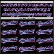 Загрузить изображение в средство просмотра галереи, Custom Black Pink-Light Blue Authentic Throwback Baseball Jersey