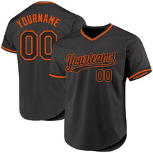 Charger l'image dans la galerie, Custom Black Orange Authentic Throwback Baseball Jersey