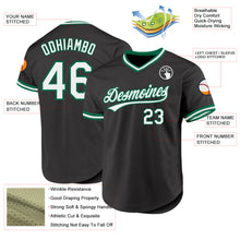 Charger l'image dans la galerie, Custom Black White-Kelly Green Authentic Throwback Baseball Jersey