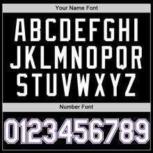 Charger l'image dans la galerie, Custom Black White-Purple Authentic Throwback Baseball Jersey