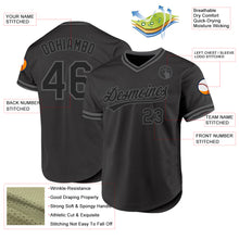 Charger l'image dans la galerie, Custom Black Steel Gray Authentic Throwback Baseball Jersey