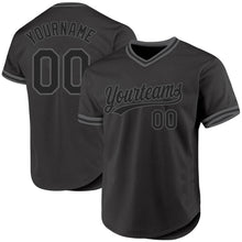 Charger l'image dans la galerie, Custom Black Steel Gray Authentic Throwback Baseball Jersey