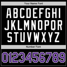 Charger l'image dans la galerie, Custom Black Purple-White Authentic Throwback Baseball Jersey