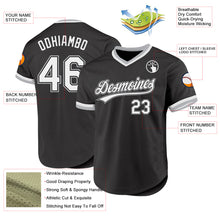 Charger l'image dans la galerie, Custom Black White-Gray Authentic Throwback Baseball Jersey