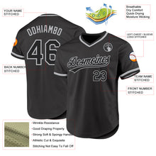 Charger l'image dans la galerie, Custom Black Gray Authentic Throwback Baseball Jersey