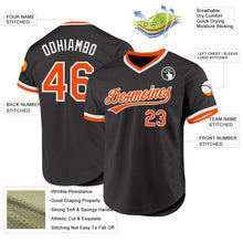 Charger l'image dans la galerie, Custom Black Orange-White Authentic Throwback Baseball Jersey