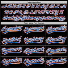 Charger l'image dans la galerie, Custom Black Blue-Orange Authentic Throwback Baseball Jersey