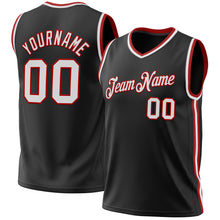 Загрузить изображение в средство просмотра галереи, Custom Black White-Red Authentic Throwback Basketball Jersey