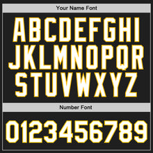 Charger l'image dans la galerie, Custom Black White-Gold Authentic Throwback Basketball Jersey