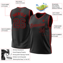 Загрузить изображение в средство просмотра галереи, Custom Black Red Authentic Throwback Basketball Jersey