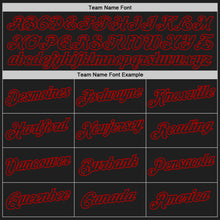 Загрузить изображение в средство просмотра галереи, Custom Black Red Authentic Throwback Basketball Jersey