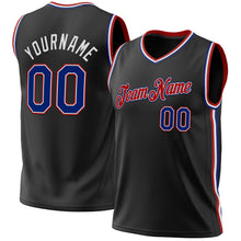 Charger l'image dans la galerie, Custom Black Royal-Red Authentic Throwback Basketball Jersey