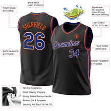 Загрузить изображение в средство просмотра галереи, Custom Black Royal-Orange Authentic Throwback Basketball Jersey
