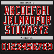 Загрузить изображение в средство просмотра галереи, Custom Black Red-White Authentic Throwback Basketball Jersey