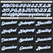 Laden Sie das Bild in den Galerie-Viewer, Custom Black White-Light Blue Authentic Throwback Basketball Jersey