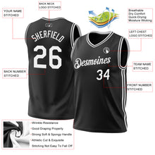 Загрузить изображение в средство просмотра галереи, Custom Black White Authentic Throwback Basketball Jersey