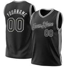 Загрузить изображение в средство просмотра галереи, Custom Black White Authentic Throwback Basketball Jersey
