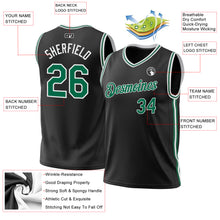 Загрузить изображение в средство просмотра галереи, Custom Black Kelly Green-White Authentic Throwback Basketball Jersey