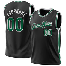 Загрузить изображение в средство просмотра галереи, Custom Black Kelly Green-White Authentic Throwback Basketball Jersey