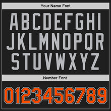 Загрузить изображение в средство просмотра галереи, Custom Black Orange-Gray Authentic Throwback Basketball Jersey